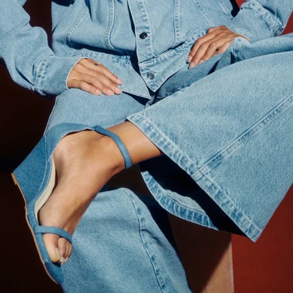 NWT - ALOHAS Gata Denim Wedge Sandals